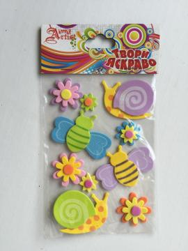 foam sticker sheet- honeybees/snails/flowers