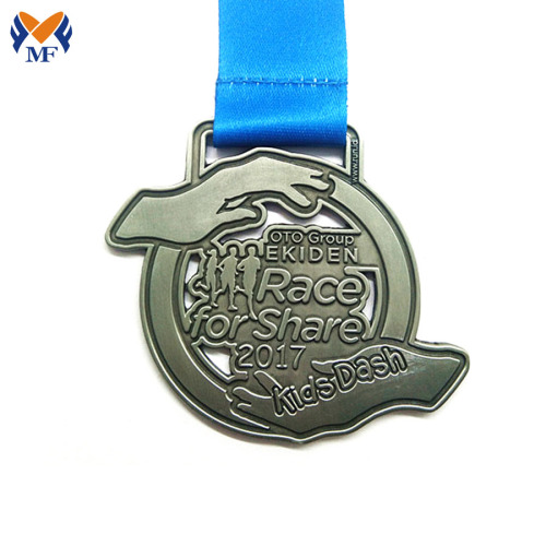 Silver Metal Bicycle Race Medal