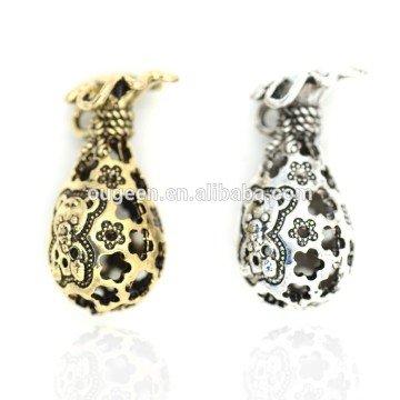 Fashion and personality hollow out Antique bronze purse bear logo personalized charm jewelry accessories finding
