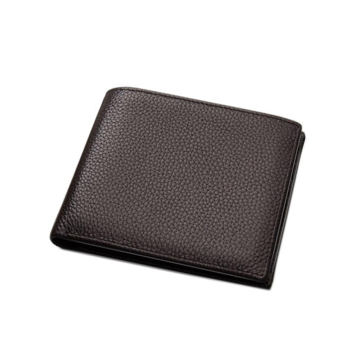 Customized logo Genuine Leather Men's Wallet with Windows