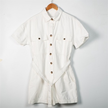 Wholesale Ladies White Denim Shirt Dress