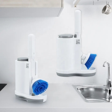 Best-Selling All-in-One Kitchen Sink Cleaning Kit: Pot and Pan Soap with Dish Brush and Stand