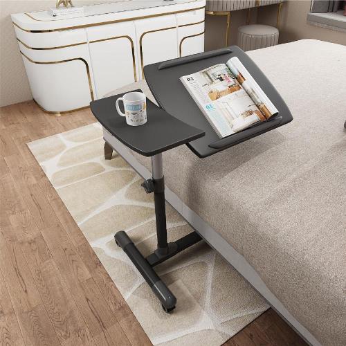 Bedside Tables White Pivot & Tilt Overbed Table with wheels Manufactory