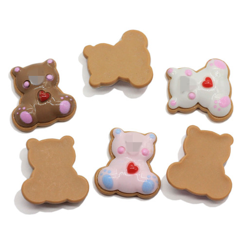 Kawaii Heart Bear Resin Charms Cabochon For DIY Findings Σκουλαρίκια Μπρελόκ Κολιέ Κρεμαστό κόσμημα Αξεσουάρ Διακόσμησης