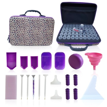 60 Bottles Diamond Painting Purple Accessories Storage Box