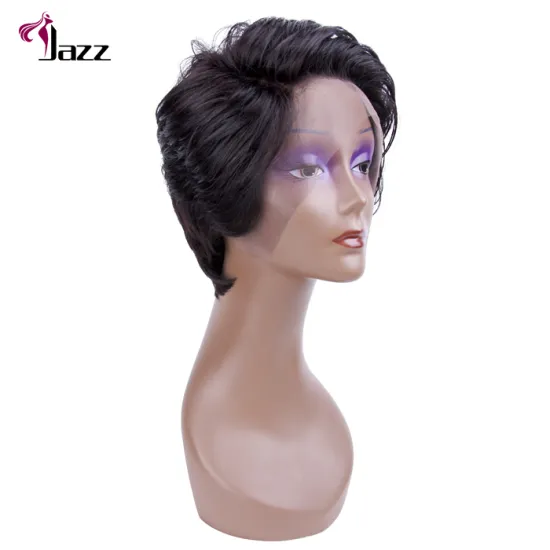 100% virgin indian human hair short pixie straight lace front wigs for sale, boy cut very short human hair wig for female women