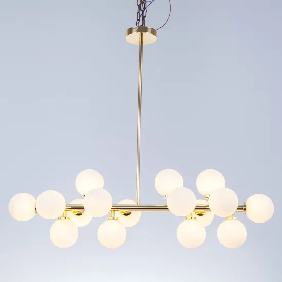 Modern Indoor LED Glass Ball White Pendant Light for Office, Home, and Shop