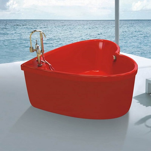 Fibra de fibra de vidrio popular en forma de corazón Hottubbathtub Hottubbathtub