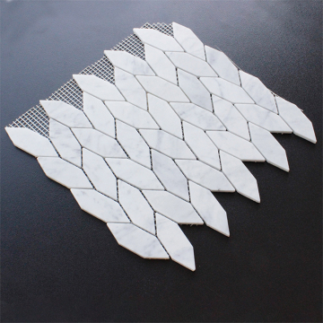 Rhomboid Carrara White Stone Marble Tiles for Kitchen Backsplash & Hotel Decor