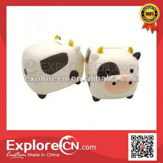 Cow shaped promotional ,plastic coin bank,