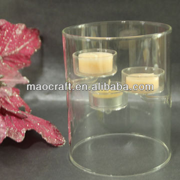 wholesale factory sale clear glass drawing of tealight glass holder
