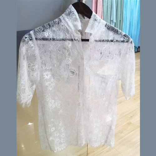 100% Nylon -Spitzen -Panel -Stoff für Frauenblusen