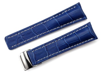 BR-06 Good Quality Handmade Blue leather watch with steel buckle