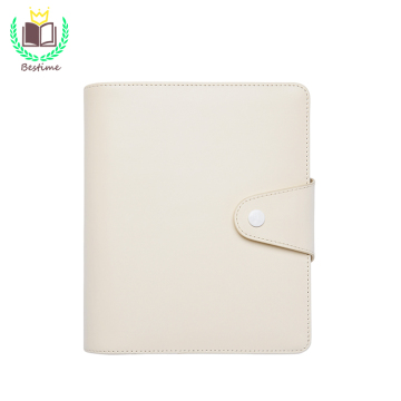 Custom Logo Journal PU Leather A5 White 6 Ring Binder Planner Cover Pink