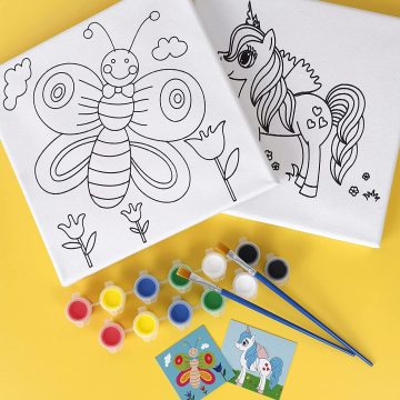Top-rated DIY Kids' Art Gift: Custom Non-Toxic Wooden Canvas Painting Kit