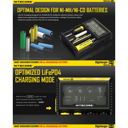 Nitecore D4 Charger for  IMR Batteries
