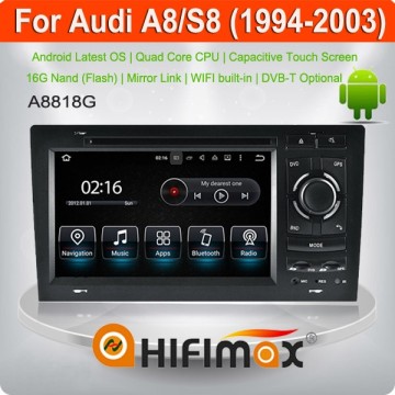 Hifimax 7 inch Android 5.1 Car navigation DVD for Audi A8 S8 (1994-2003) - OBD DAB Quad Cord 16G HD 1080P