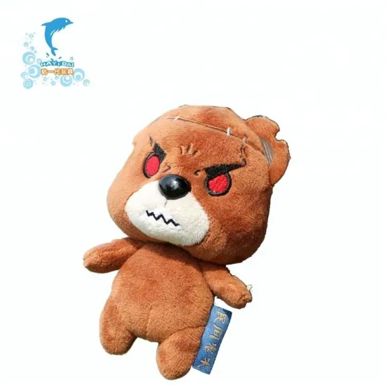 High quality eco-friendly plush keychain bear doll with light inside