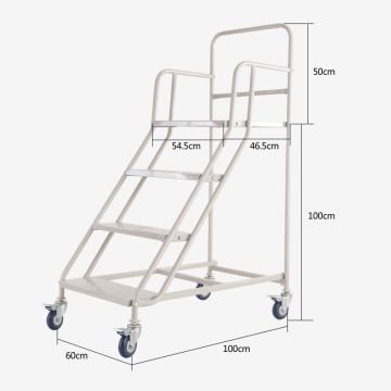 Mobile Platform Ladder Warehouse four-step Climbing Ladder