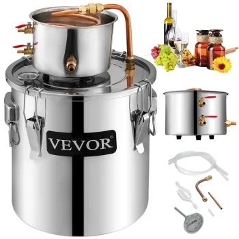 VEVOR 12L Water Alcohol Distiller SENREAL 3GAL Copper Wine Making Boiler Multi Home DIY Brewing Distilling Kit