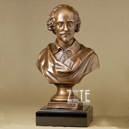 Classic Design Bronze Shakespeare Bust Statue
