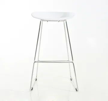 High footrest stool metal frame PP bar chair