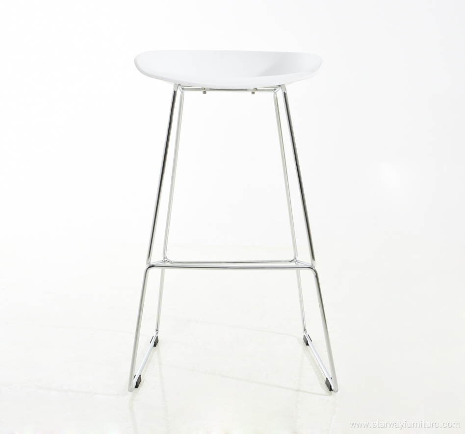 High footrest stool metal frame PP bar chair