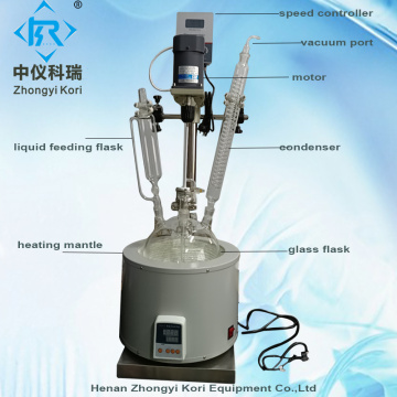 Lab heating mantle glass reactor