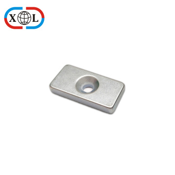 Rectangular Neodymium Magnet with Countersunk Hole