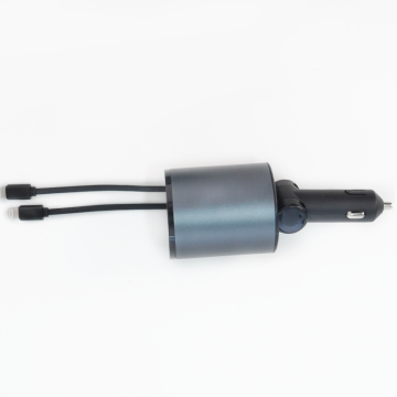 Widely Compatible EU/AU/RU Stock Fast Charging Car Charger with Retractable Cables