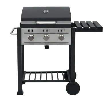 3 Burner Gas Barbecue Grill BBQ Grills with Side Shelves