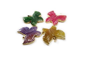 Pendant, PTP-A127 Fashion Jewelry Natural Gem Stone Precious Stones Butterfly Gold Pendant