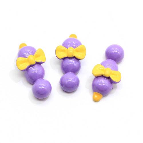 Pretty 100pcs Colorful Candy Bingtanghulu Style Bowtie Attached Cute Resin 3D Charms Cheap Loose Cabochons for DIY Decors