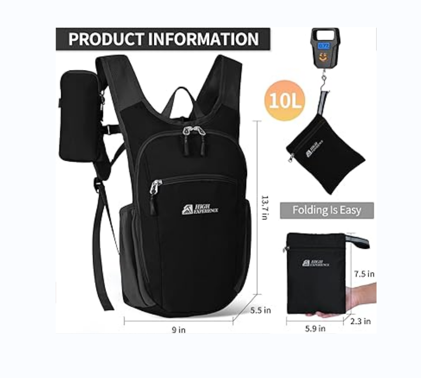 Fushia Lightweight Packable Backpack Hiking Daypack