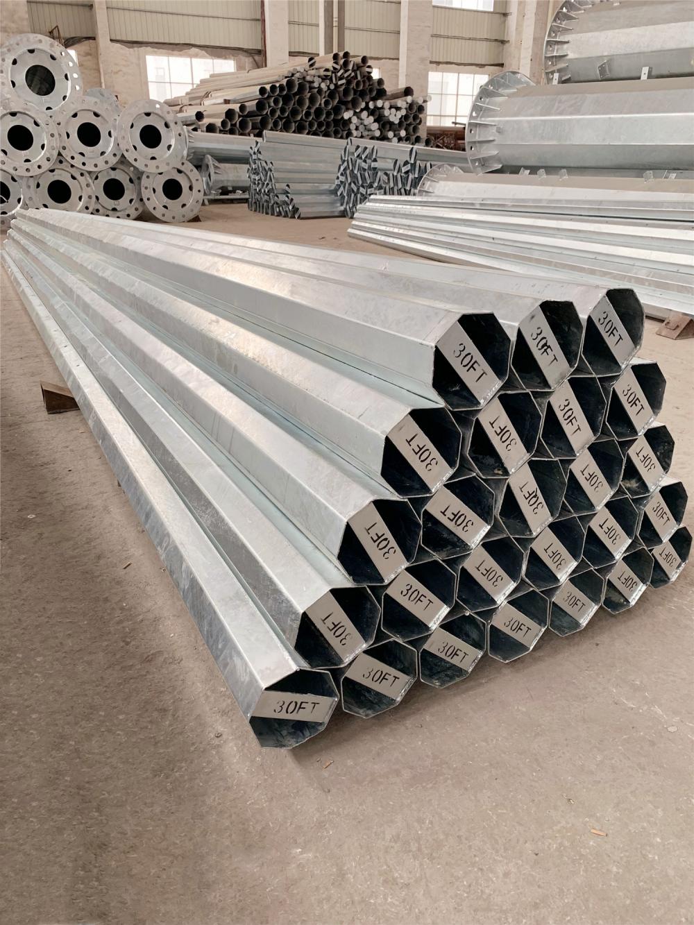 30FT hot dip galvanized steel pole