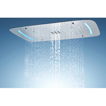 Pomme de douche carrée claire LED