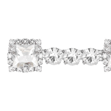Boucle de chaussure de chaîne de strass en métal et cristal de vente chaude