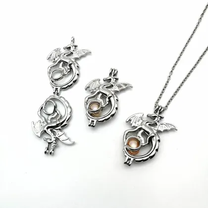 Big Dragon Cage pendant Silver Jewelry Making