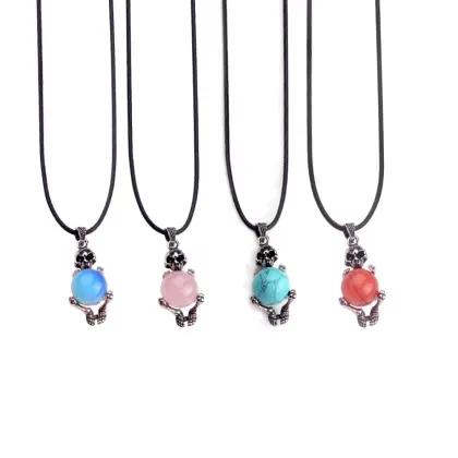 Gems Precious Opal Jewelry Skull Silver Pendant