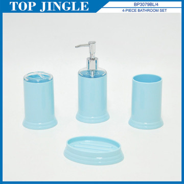 Charming Sky-blue Color Plastic Bathroom Accessory Set