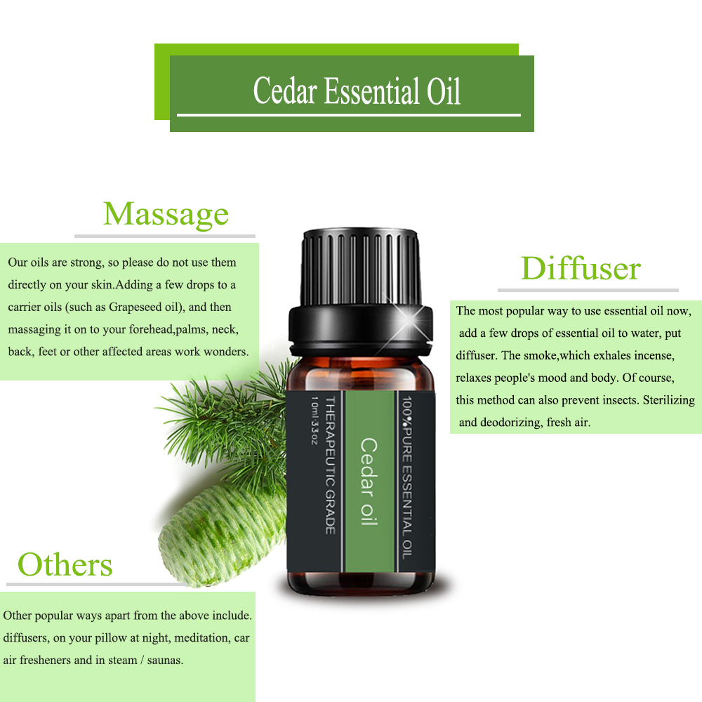 Masaje de aromaterapia de aceite esencial de madera natural pura