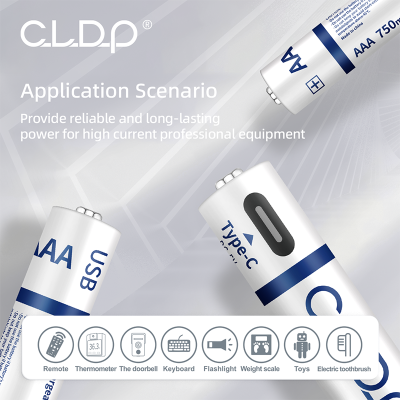 4pack 1.5v Lithium AAA USB rechargeable battery