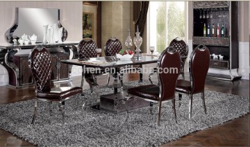 Glass dining table and chairs for dining room furniture