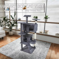 Eco-Friendly Cat Lounge Tree Tower Wooden Indoor Scratcher Multi Level Climbing Condo Comfortable Hammock Rest Christmas