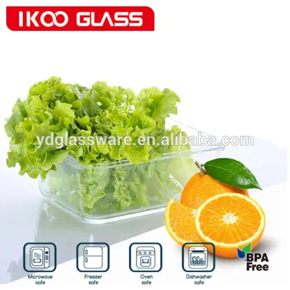 clear square microwave oven glass luch box
