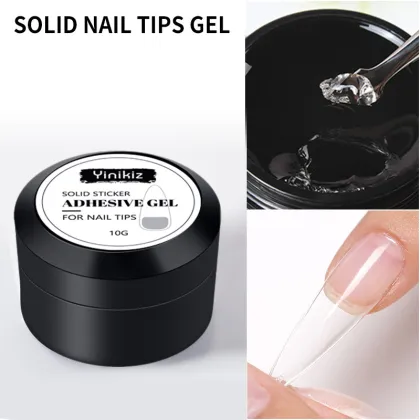 Solid Manicure Adhesive Gel - No Damage Nail Phototherapy Polish & Press-On Nails Glue