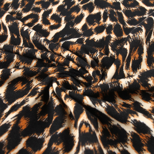 Jersey de punto doble con estampado de leopardo Tejido DTY