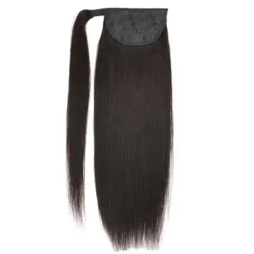 60g 16inch Quality Indian remy human hair drawstring ponytail wrap around ponytail hair extensions