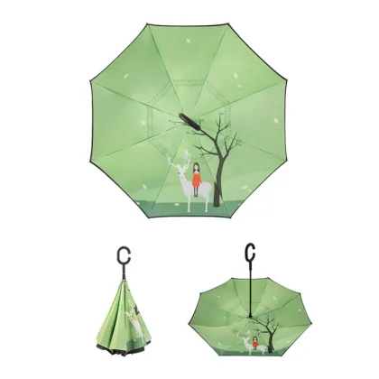 Custom Print Brand Logo UV Reverse Umbrella