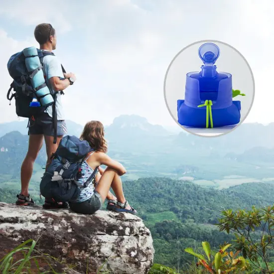 Collapsible Silicone Water Bottle Sport Camping Canteen